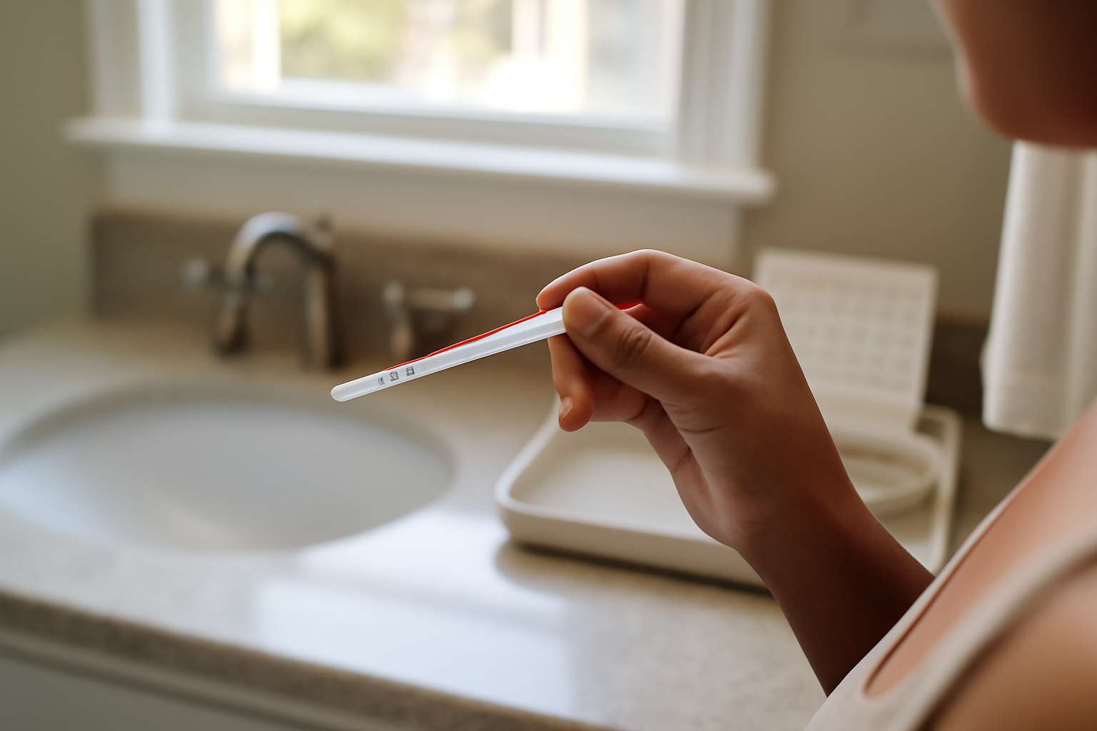 can you get pregnant during ovulation — couple using ovulation test at home