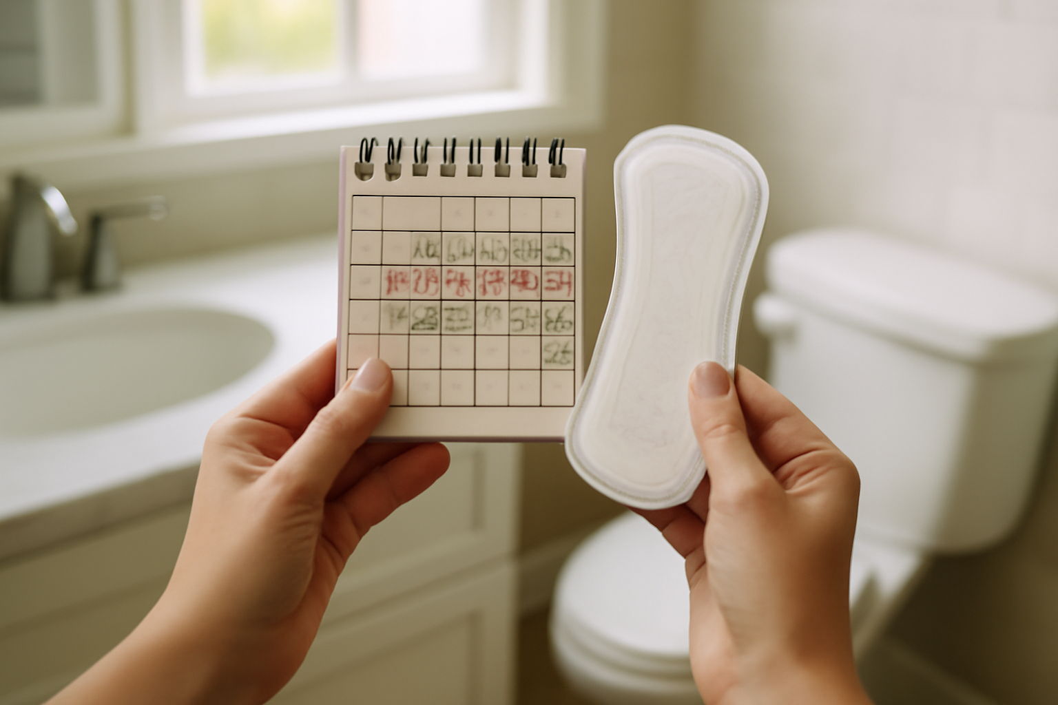 how to tell the difference between implantation bleeding and period on a calendar and pad