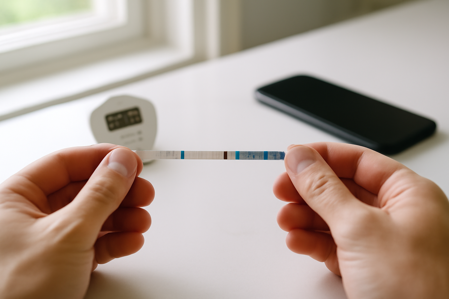 what is a positive ovulation test picture: OPK strip with test line as dark as control line