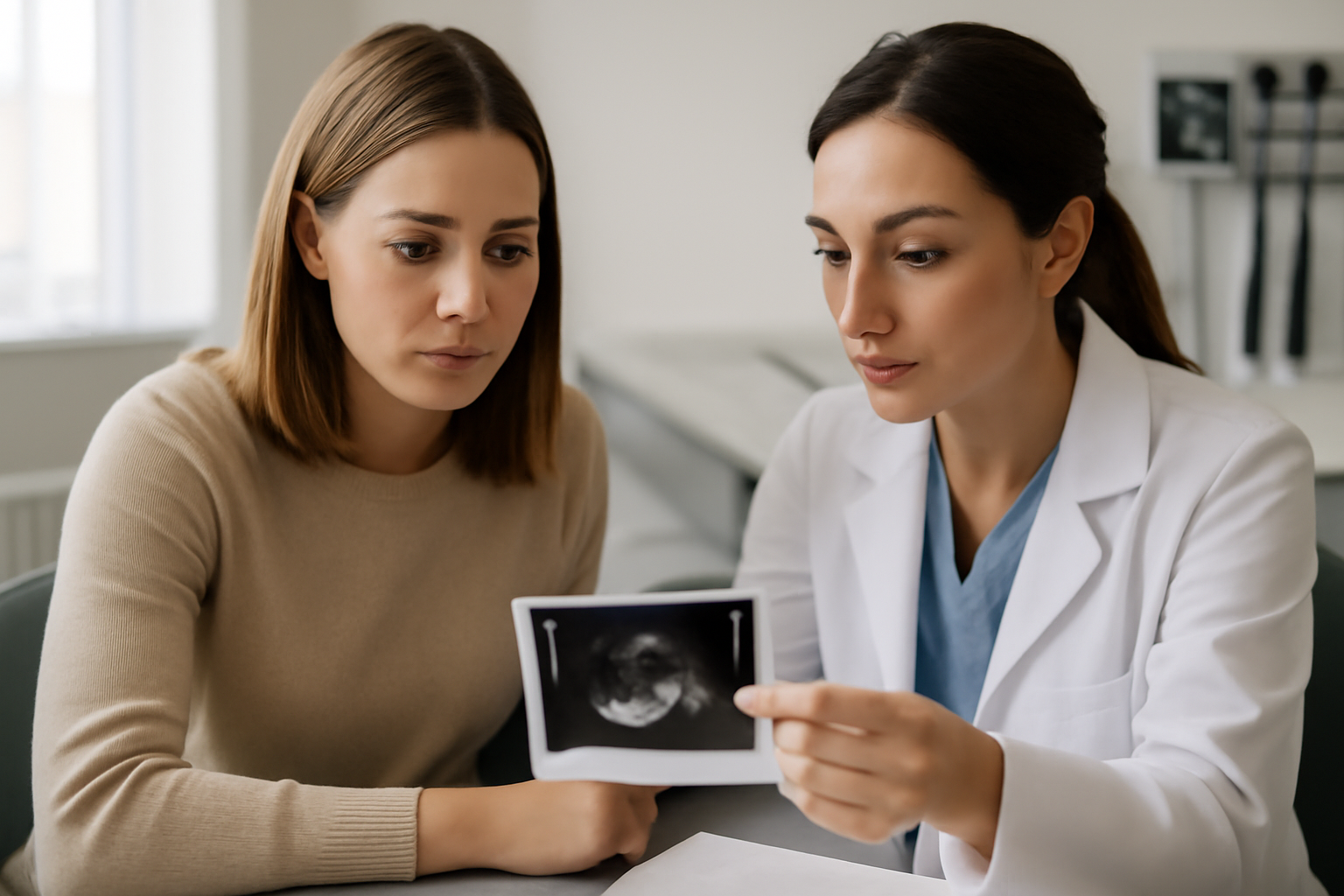 what size of fibroid is dangerous shown on a doctor discussing ultrasound measurements
