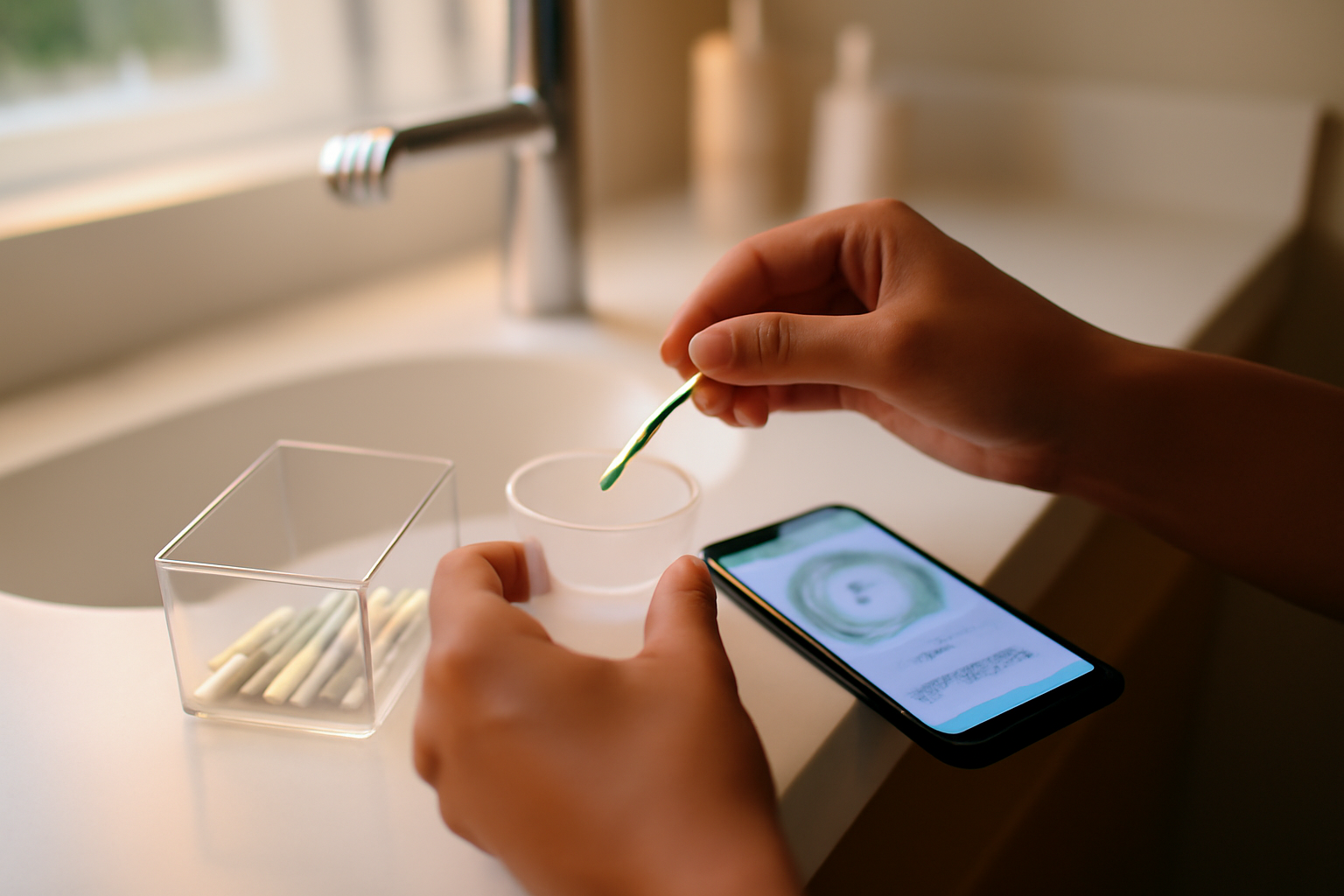 double ovulation how common is it—ovulation test strips and cycle tracking on a bathroom counter