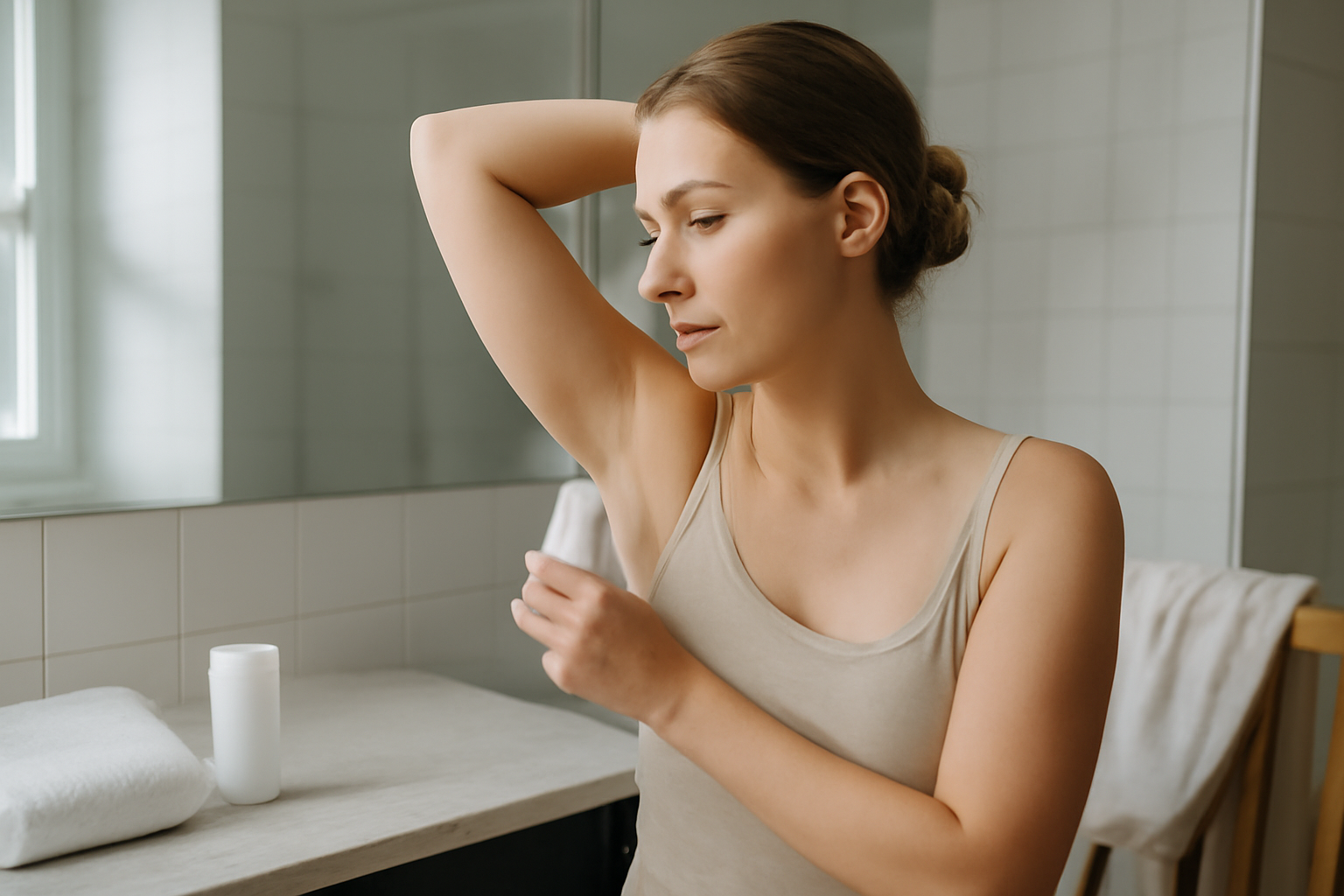 what causes body odor in women underarms sweat and bacteria realistic photo