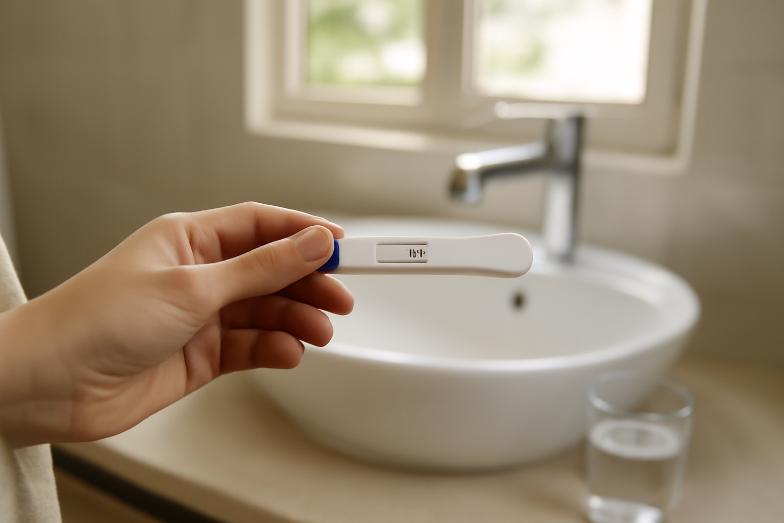 how soon can you test after implantation bleeding with a home pregnancy test on a bathroom counter