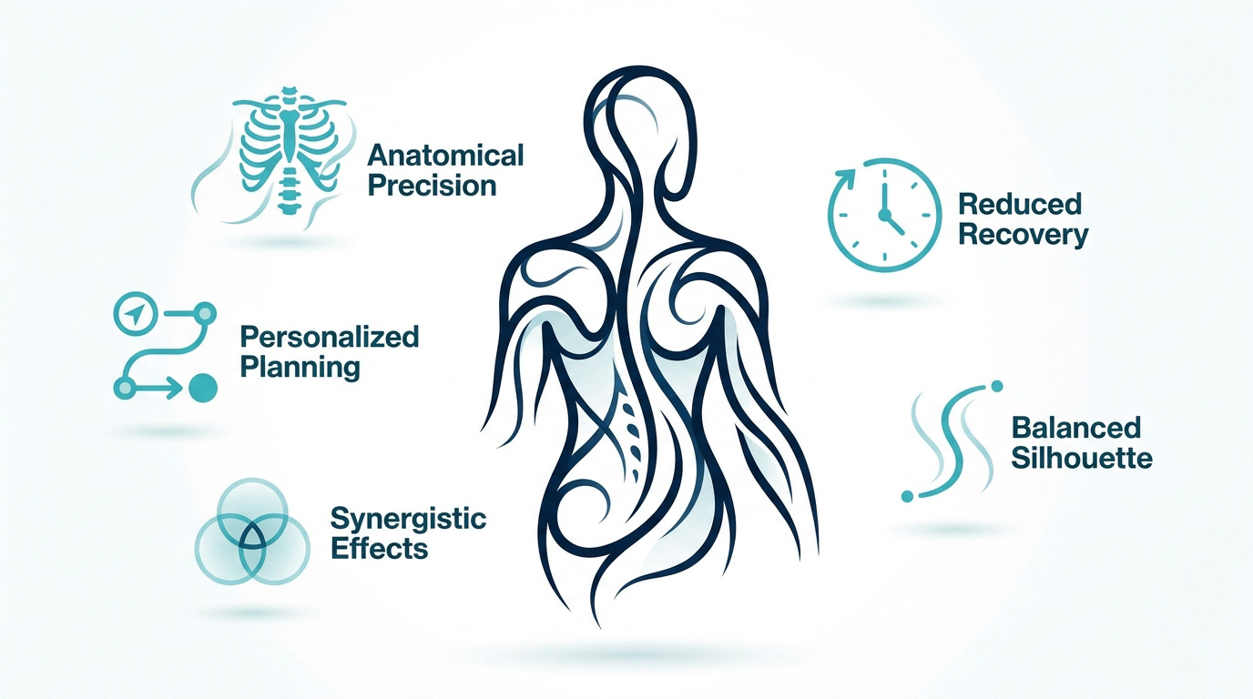 Infographic showing human anatomical proportions for surgical planning